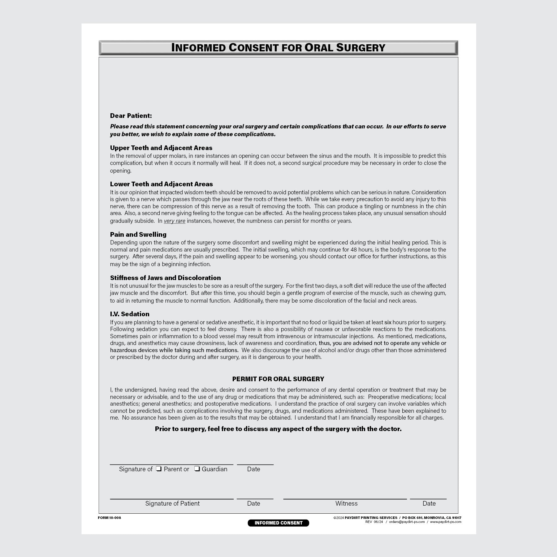 Form 10-008 - Informed Consent