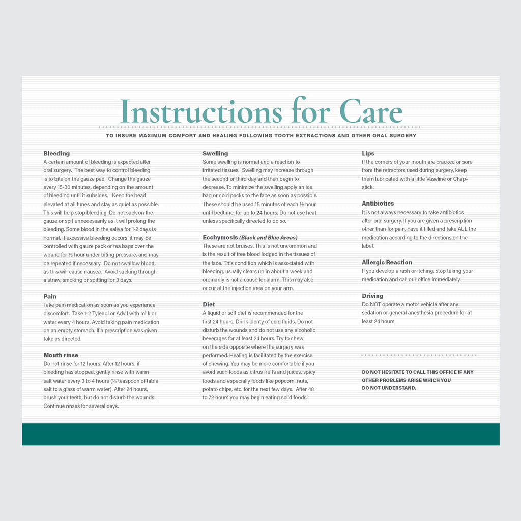 Form 10-070 - Post Surgery Instructions
