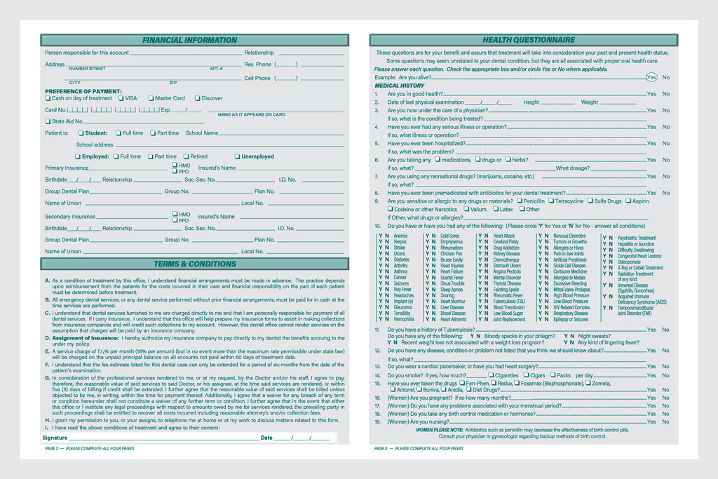 Form 100-17 - Patient Information Form