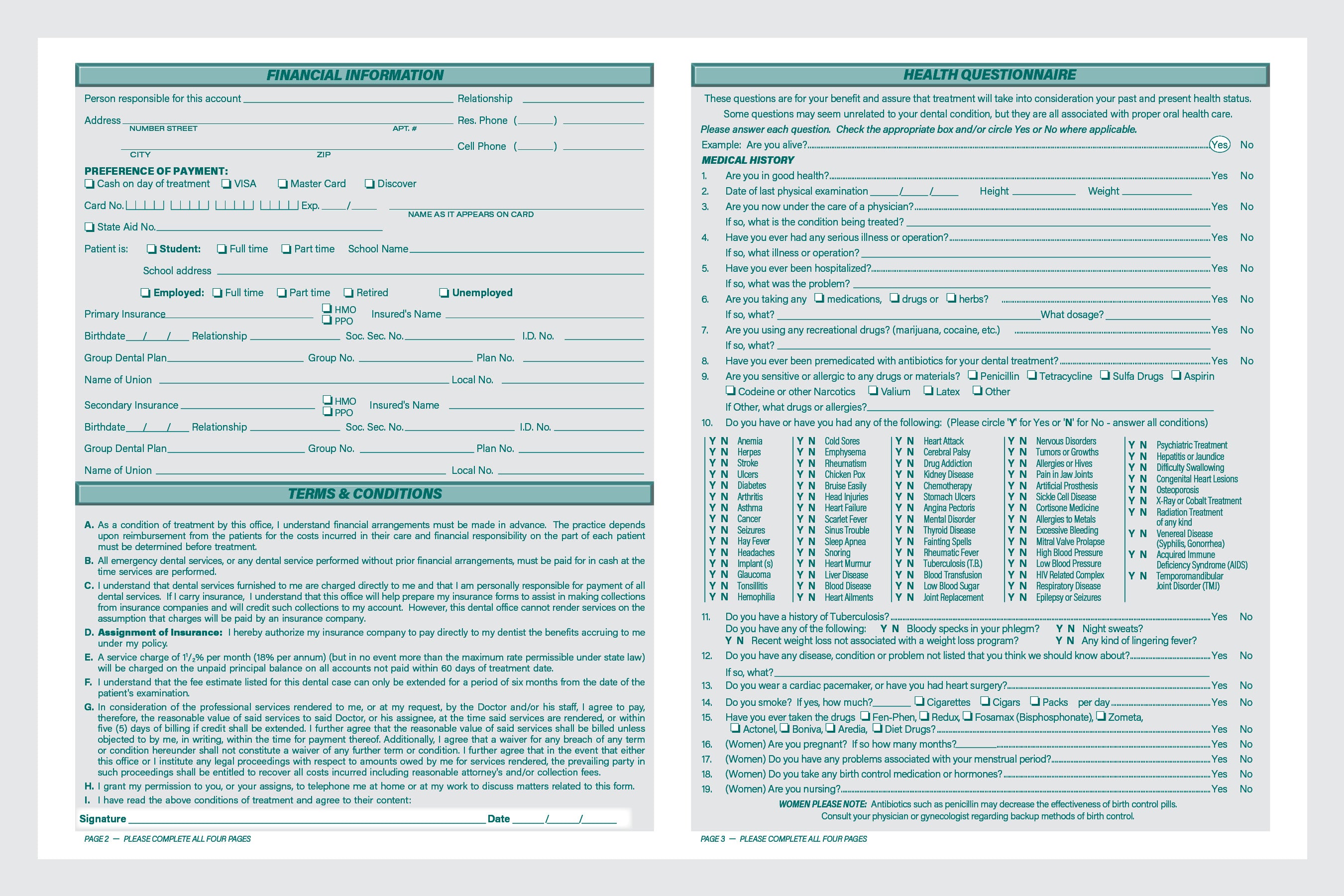 Form 100-17 - Patient Information Form