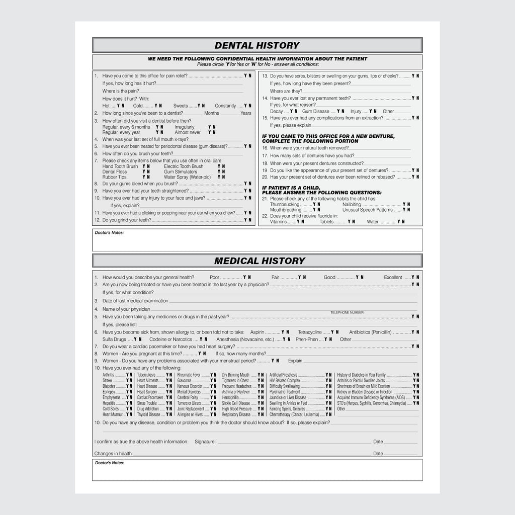 Form 100-7 - Registration and Health History