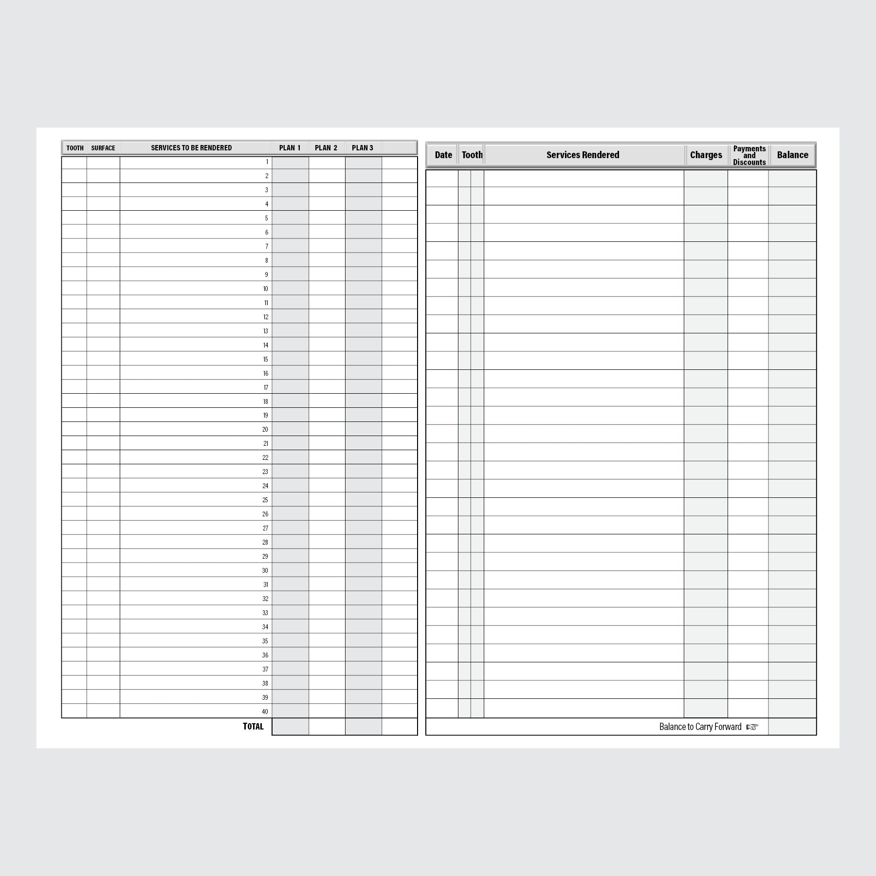 Form 102-LA - Dental Exam Chart