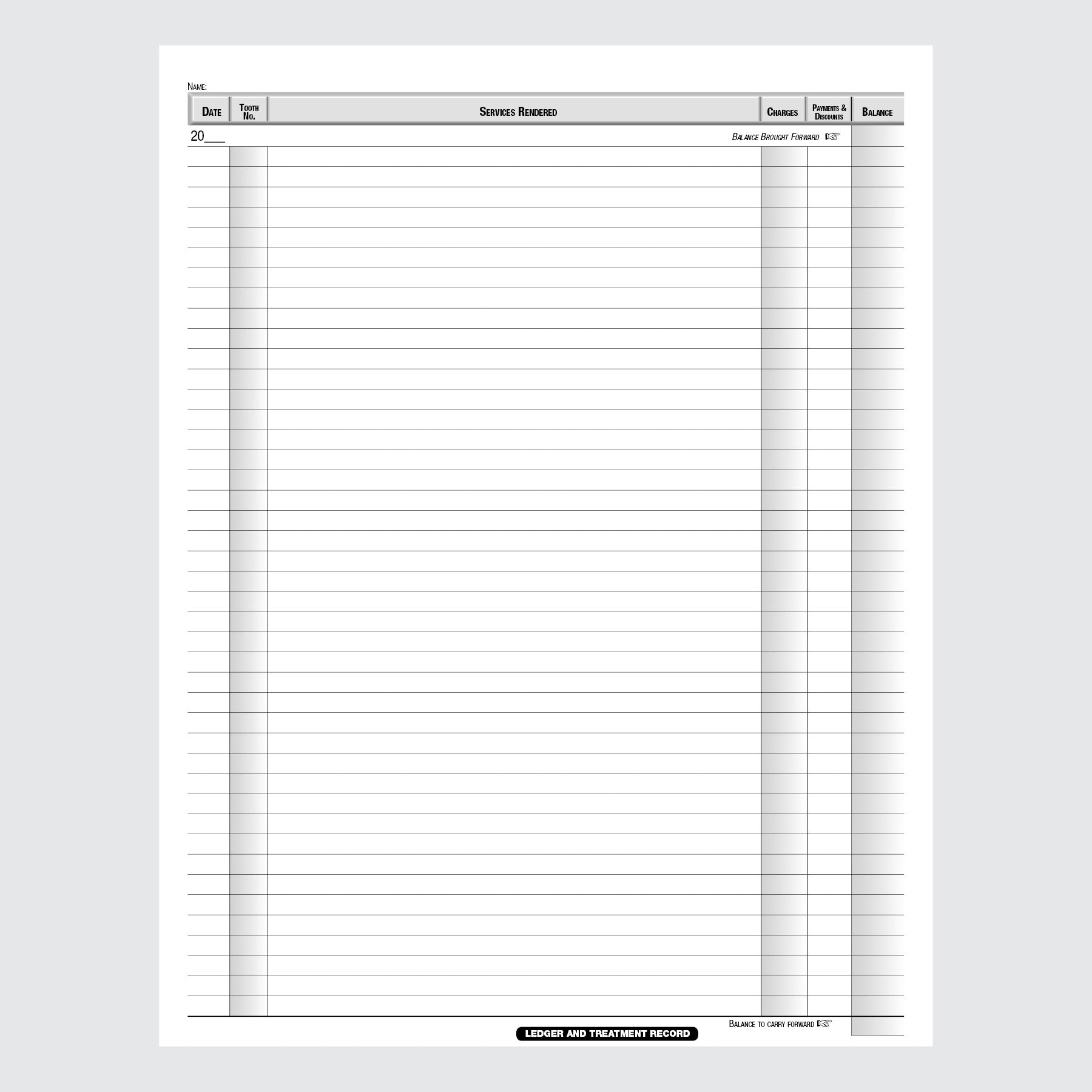 Form 104-2W - Ledger and Treatment Record