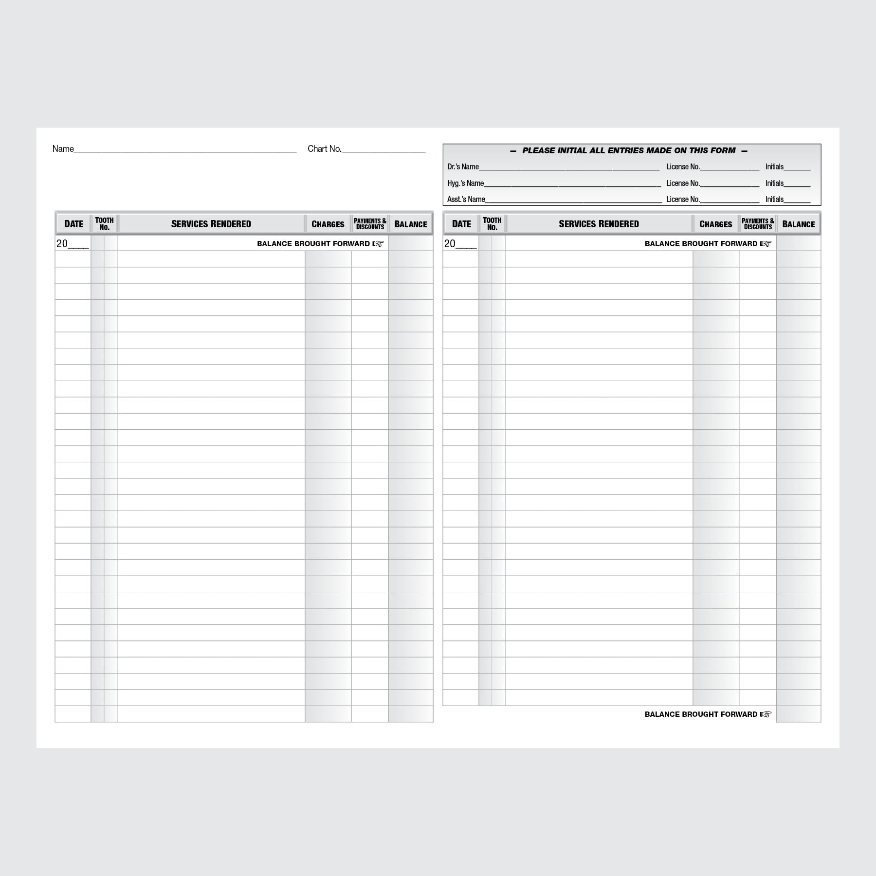 Form 104-W - Ledger and Treatment Record