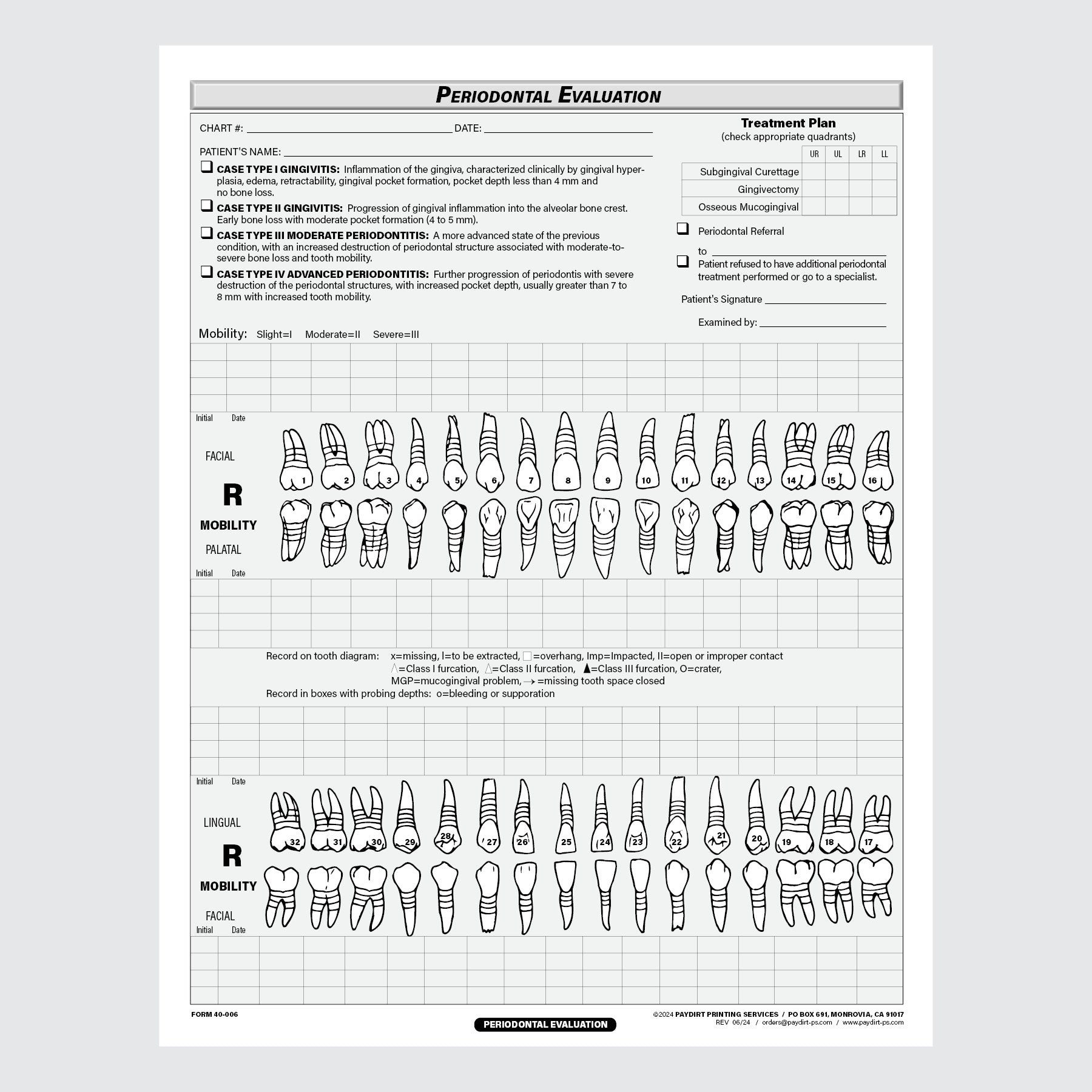 Form 40-006 - Periodontal Evaluation