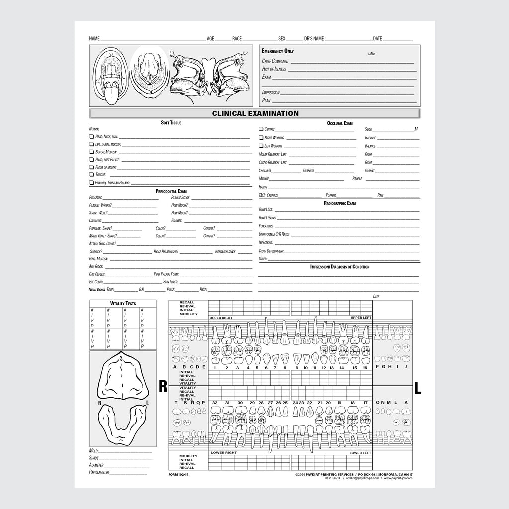 Form 102-15 - Clinical Examination